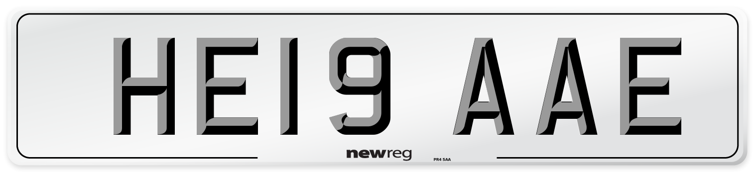 HE19 AAE Number Plate from New Reg